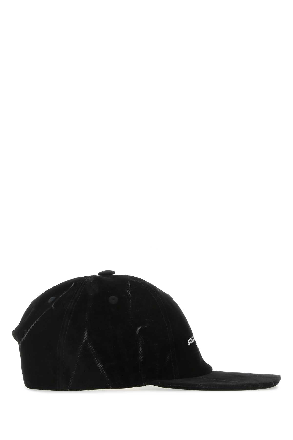 Stella Mccartney Women Black Velvet Baseball Cap STELLA MCCARTNEY