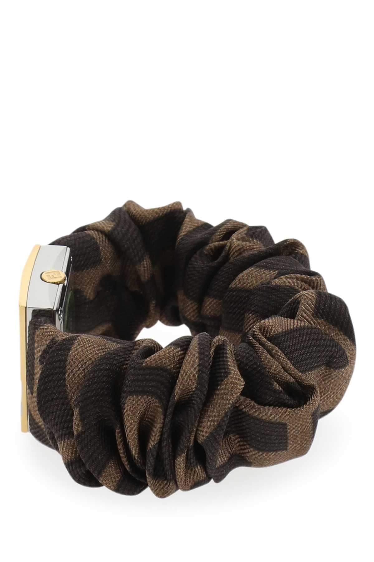 Fendi Women Stainless Steel And Embroidered Nylon Fendimania Baguette Watch FENDI