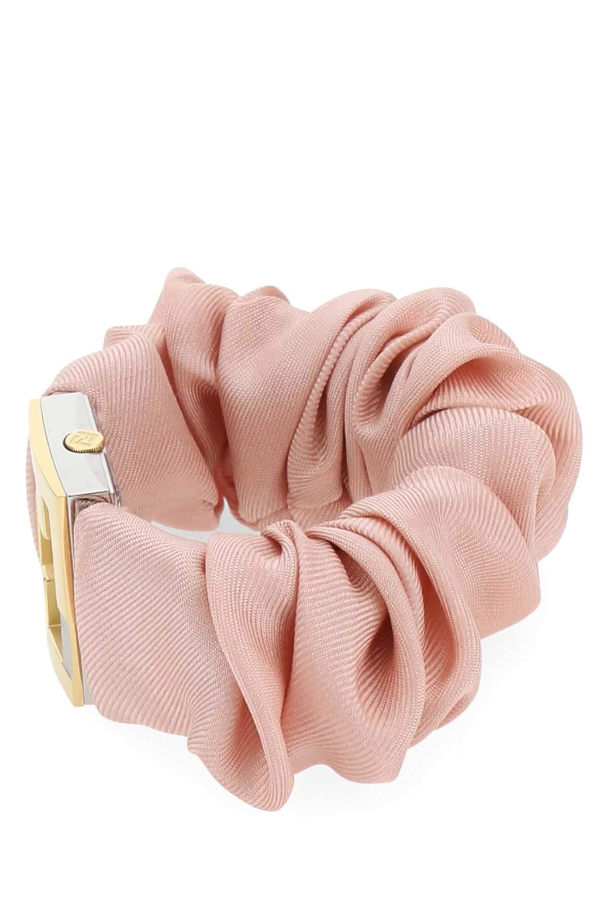 Fendi Women Stainless Steel And Pink Nylon Fendimania Baguette Watch FENDI