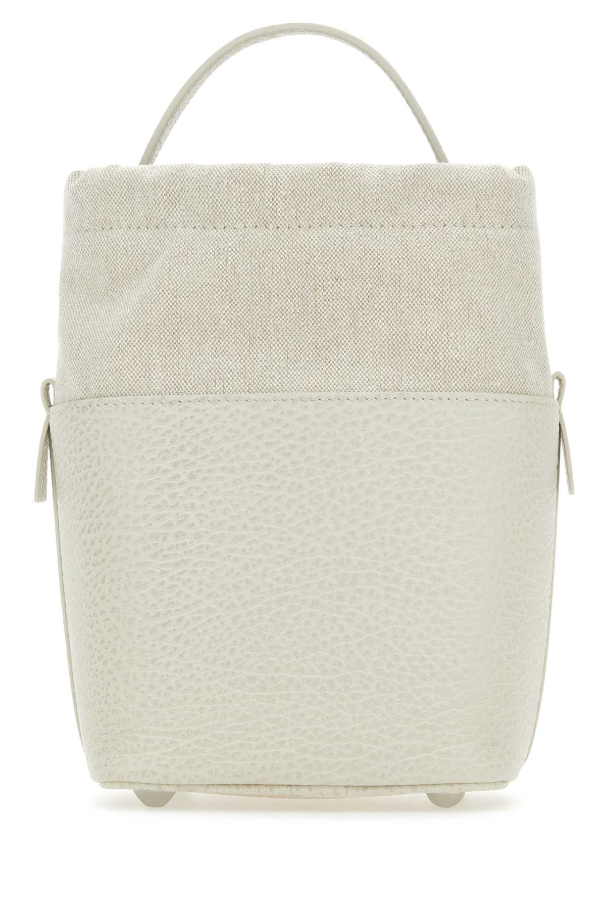 Maison Margiela Women Chalk Leather And Canvas Mini 5Ac Bucket Bag MAISON MARGIELA