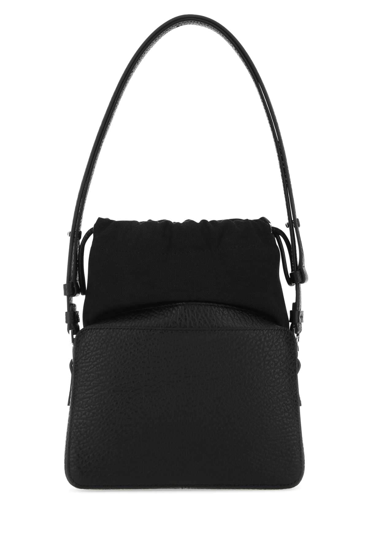 Maison Margiela Women Black Leather And Fabric 5Ac Bucket Bag MAISON MARGIELA