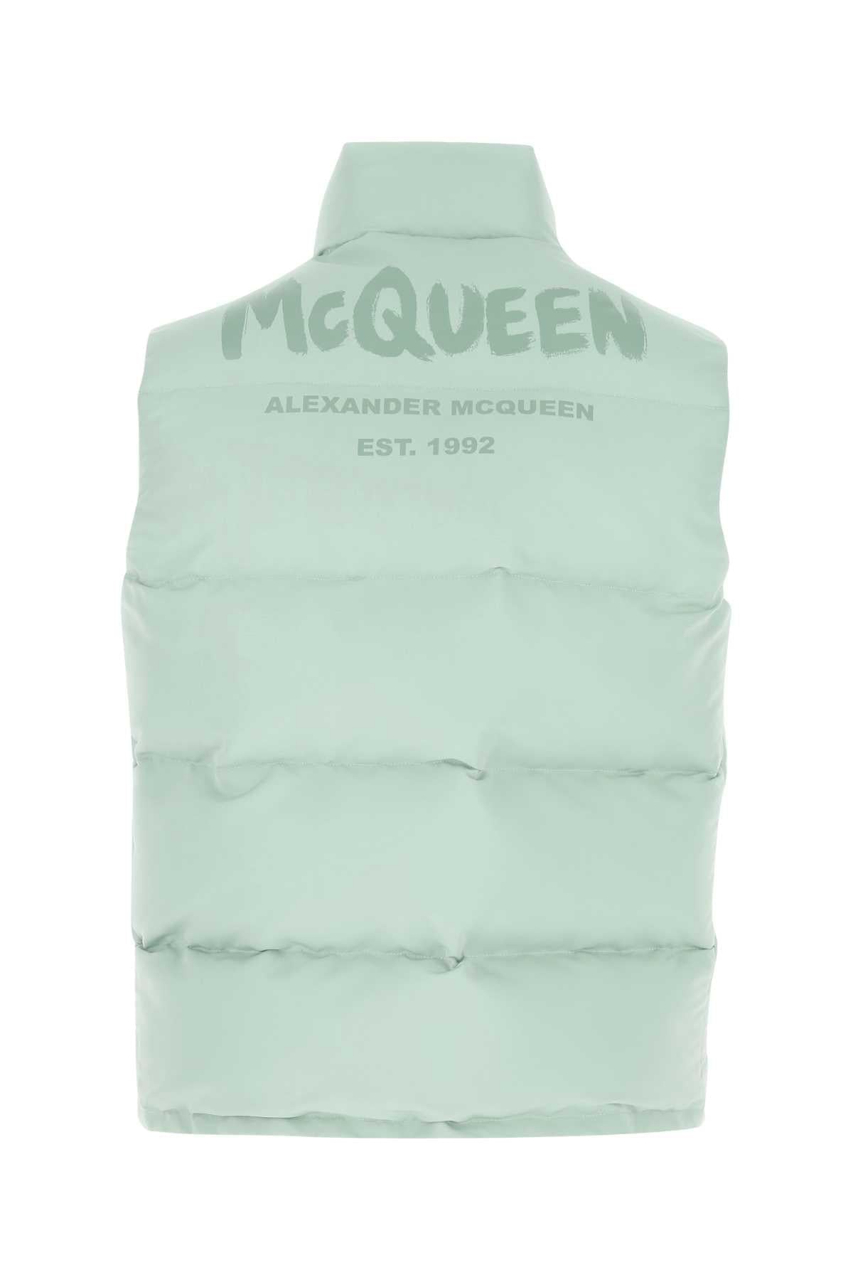 Alexander Mcqueen Men Sea Green Polyester Sleeveless Padded Jacket ALEXANDER MCQUEEN