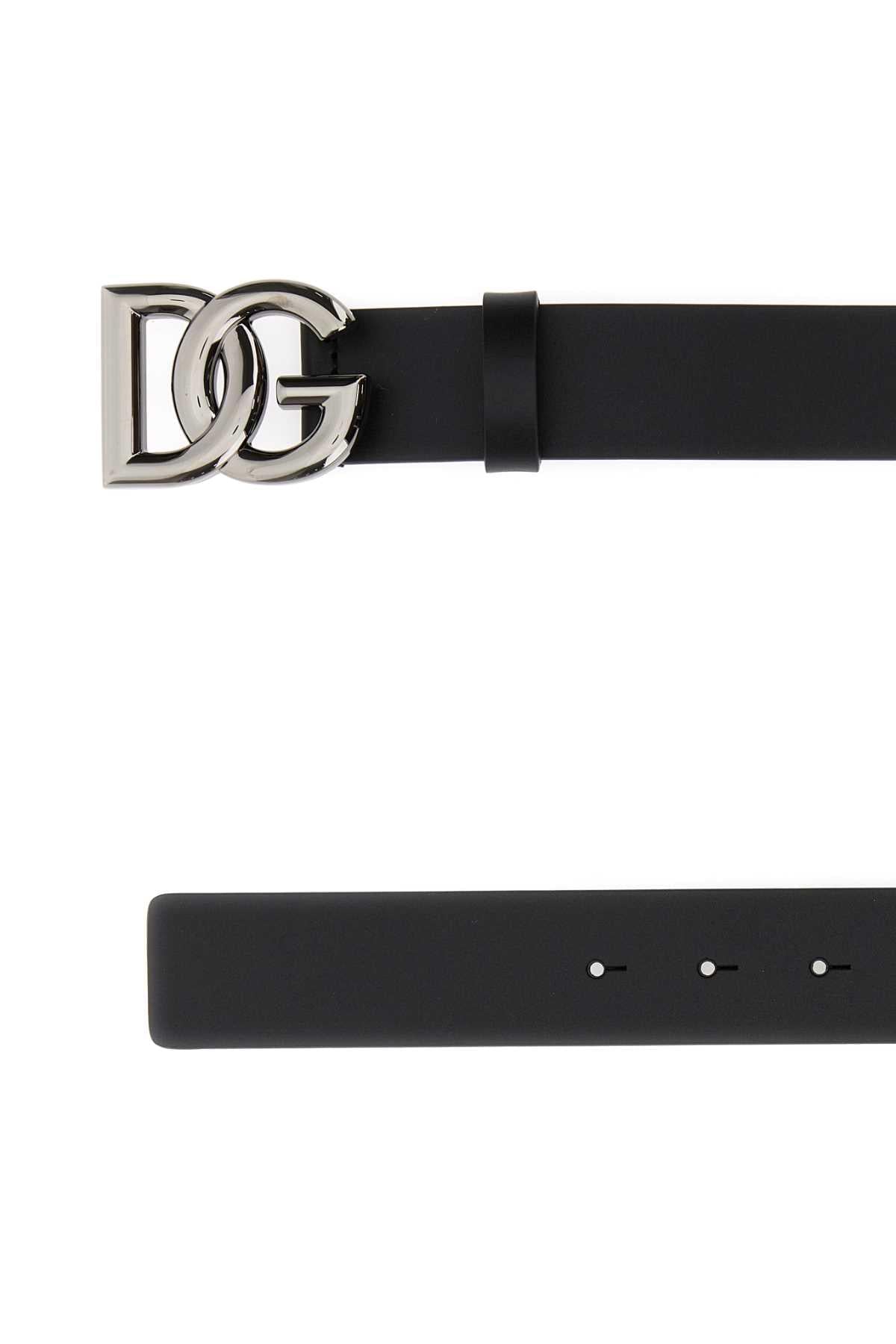 Dolce & Gabbana Men Black Leather Belt DOLCE & GABBANA
