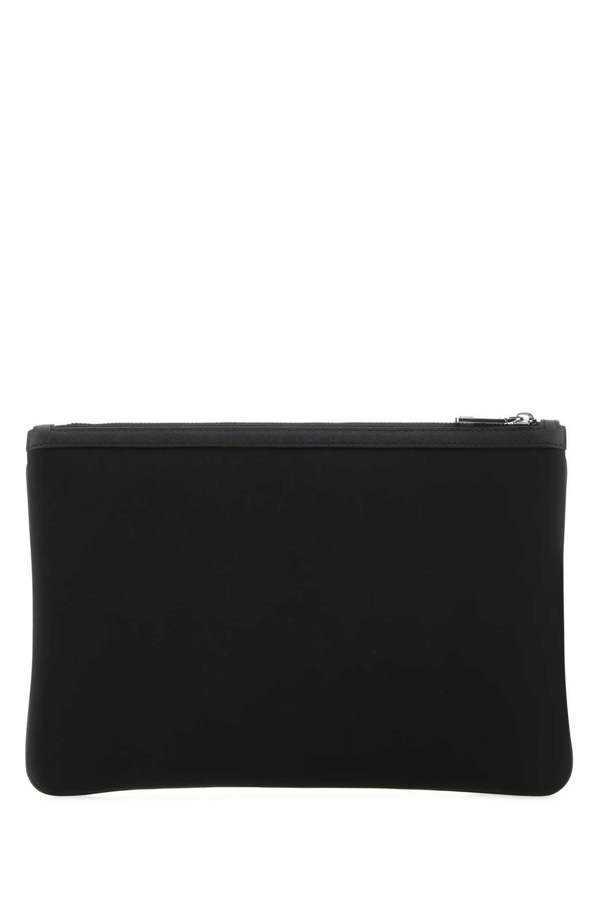 Dolce & Gabbana Men Black Leather And Nylon Pouch DOLCE & GABBANA