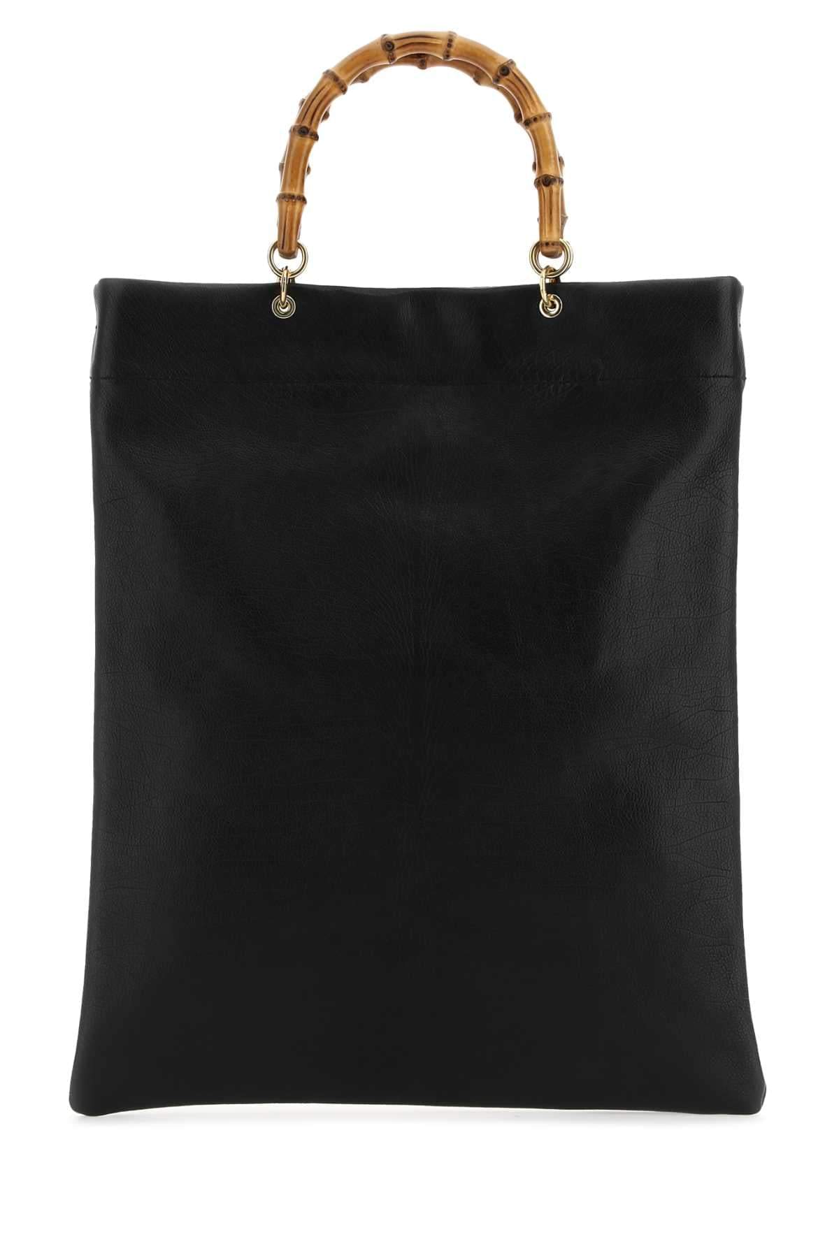 Jil Sander Women Black Leather Medium Shopping Bag JIL SANDER