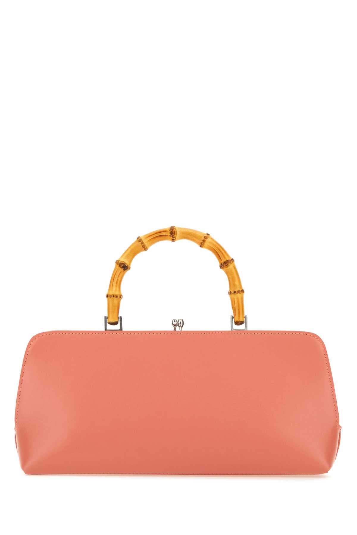 Jil Sander Women Salmon Leather Small Goji Bamboo Handbag JIL SANDER