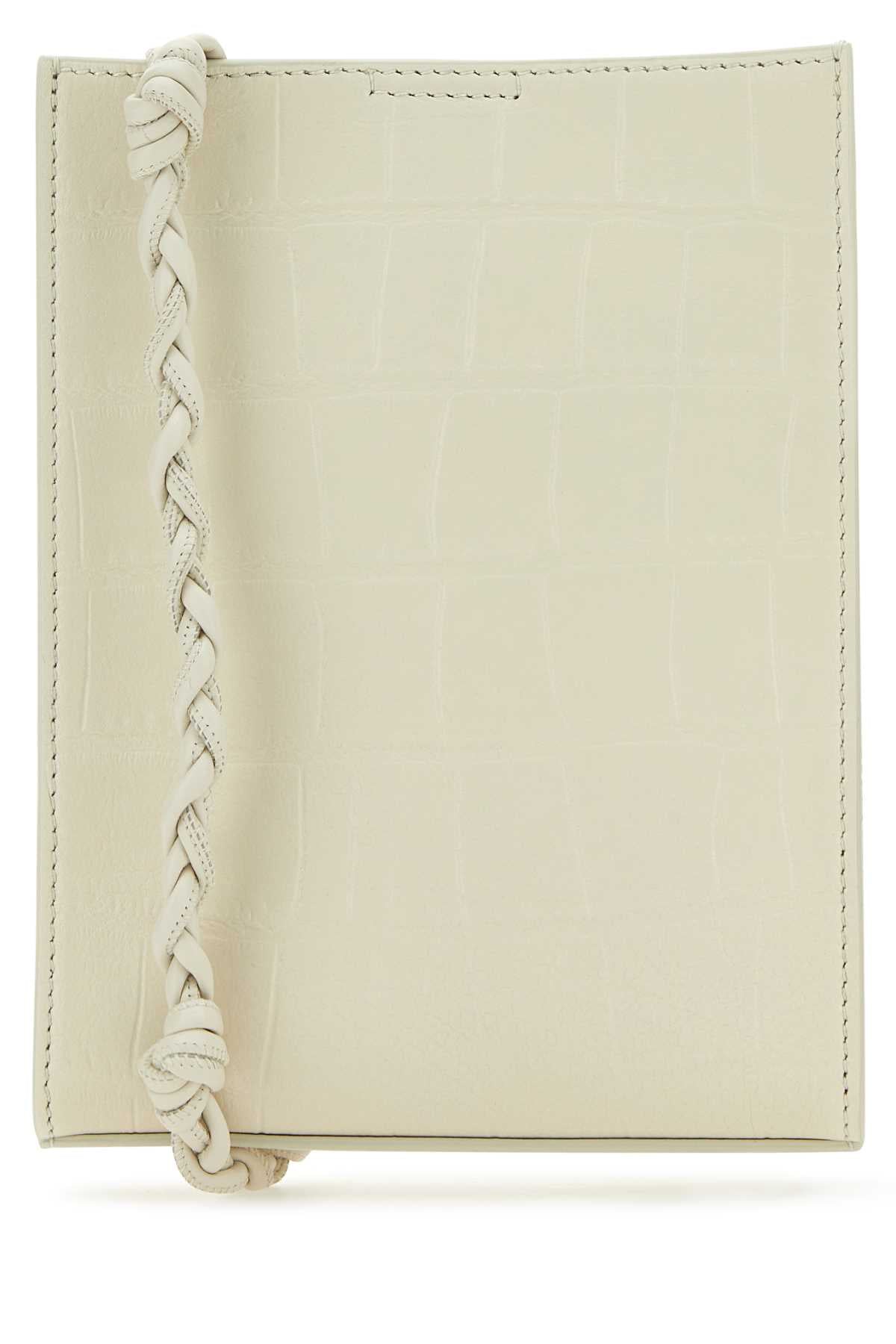 Jil Sander Women Ivory Leather Shoulder Bag JIL SANDER