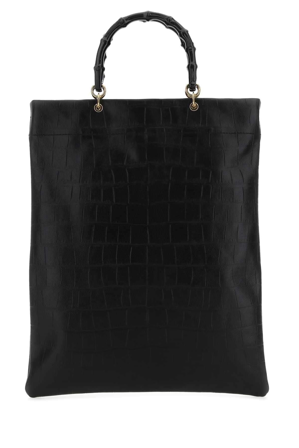 Jil Sander Women Black Leather Medium Shopping Bag JIL SANDER