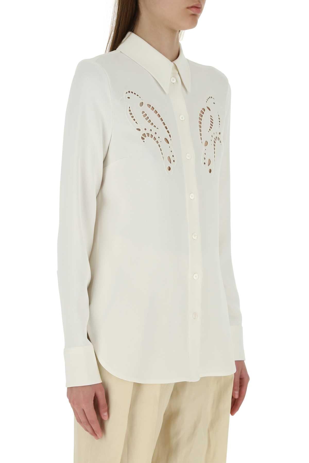 Stella Mccartney Women Ivory Stretch Viscose Shirt STELLA MCCARTNEY