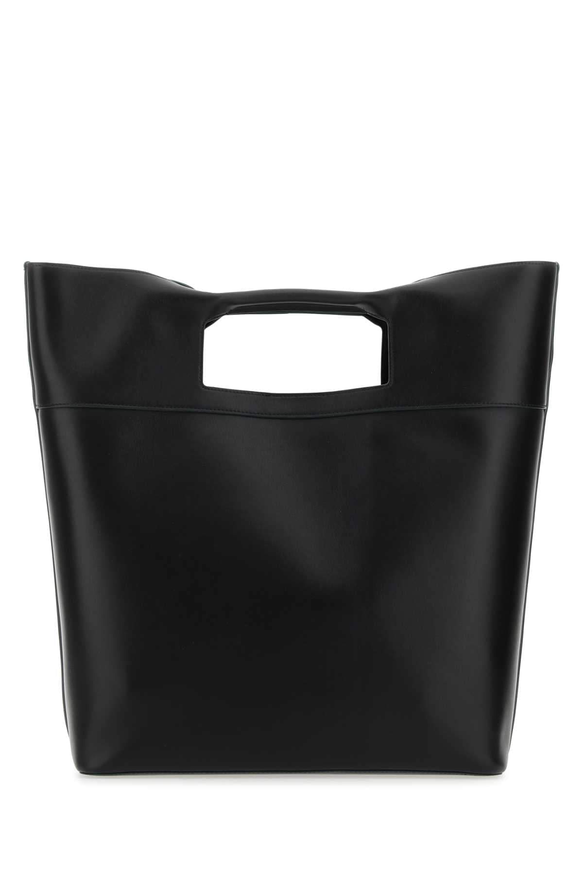 Alexander Mcqueen Men Black Leather The Square Bow Shopping Bag ALEXANDER MCQUEEN