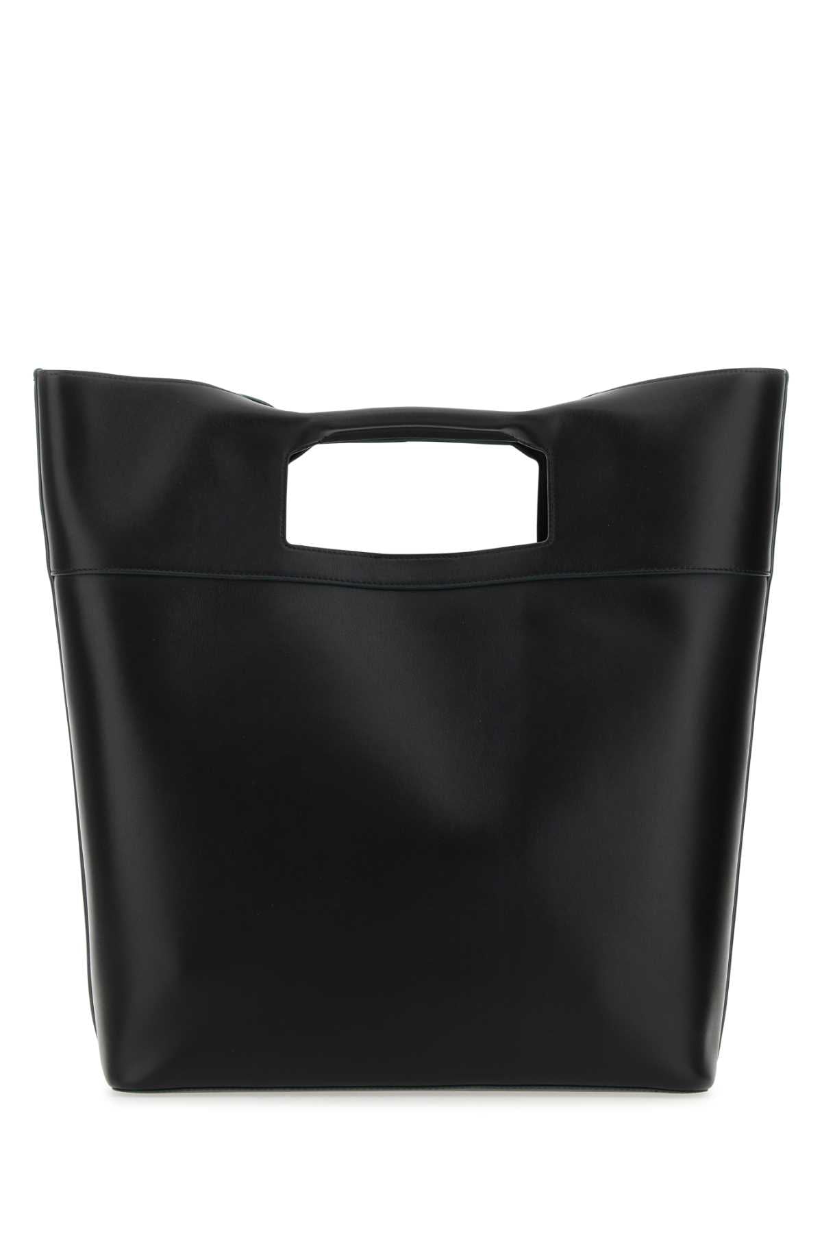 Alexander Mcqueen Men Black Leather The Square Bow Shopping Bag ALEXANDER MCQUEEN