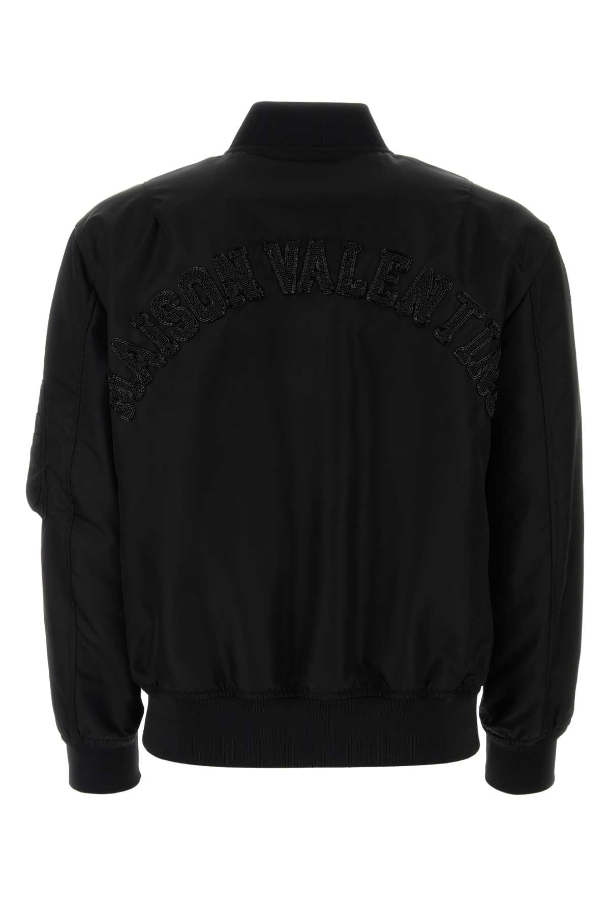 Valentino Garavani Men Black Nylon Bomber Jacket VALENTINO GARAVANI