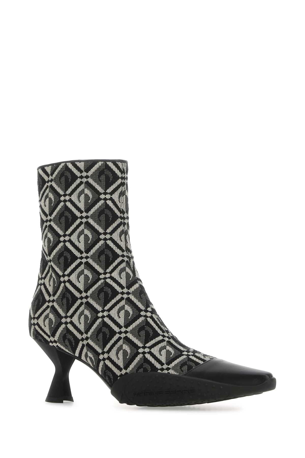 Marine Serre Women Embroidered Cotton Blend Moon Diamant Ankle Boots MARINE SERRE