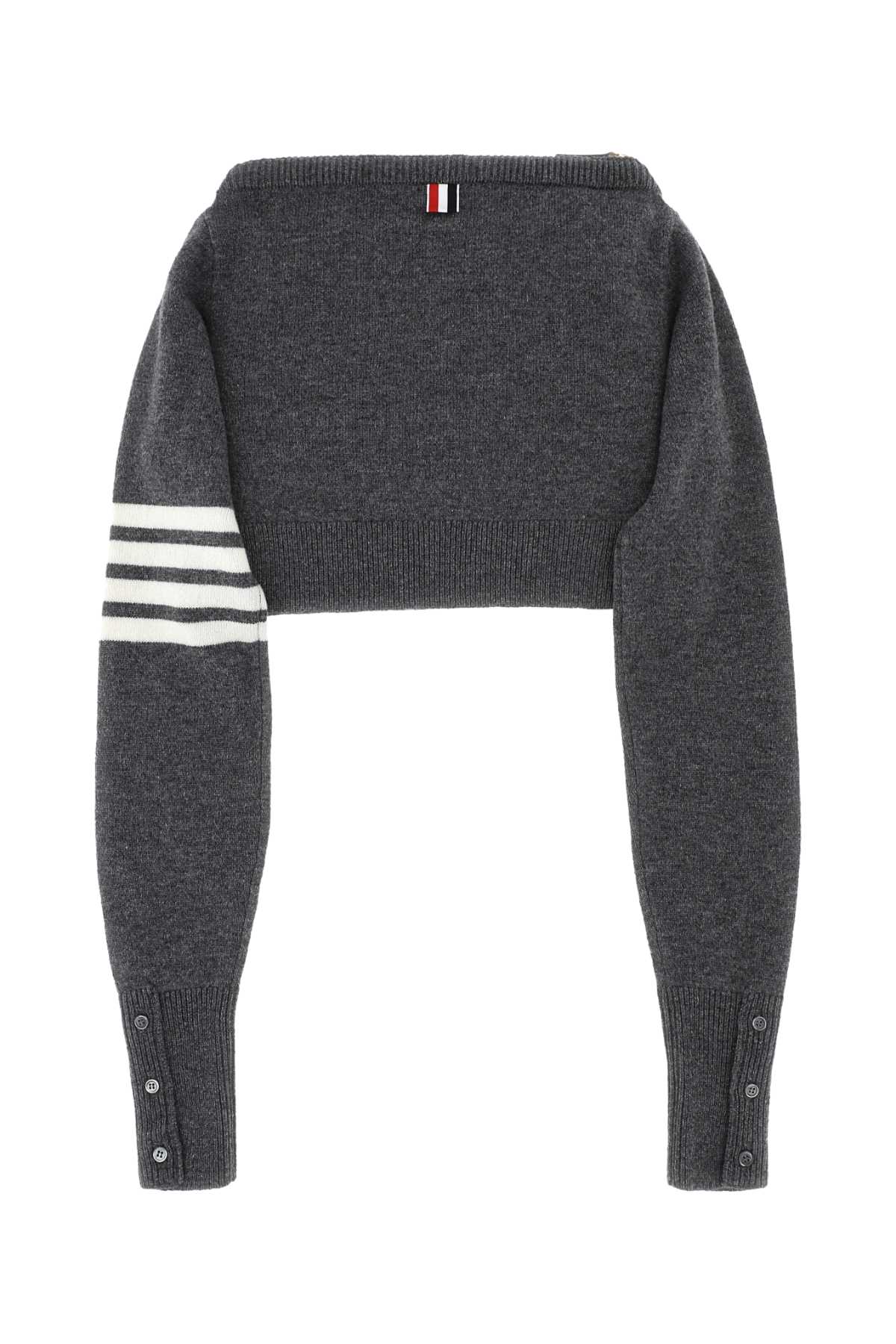 Thom Browne Unisex Melange Grey Wool Clutch THOM BROWNE