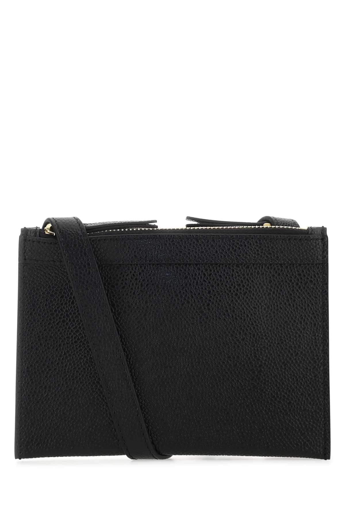 Thom Browne Women Black Leather Mini Document Holder THOM BROWNE