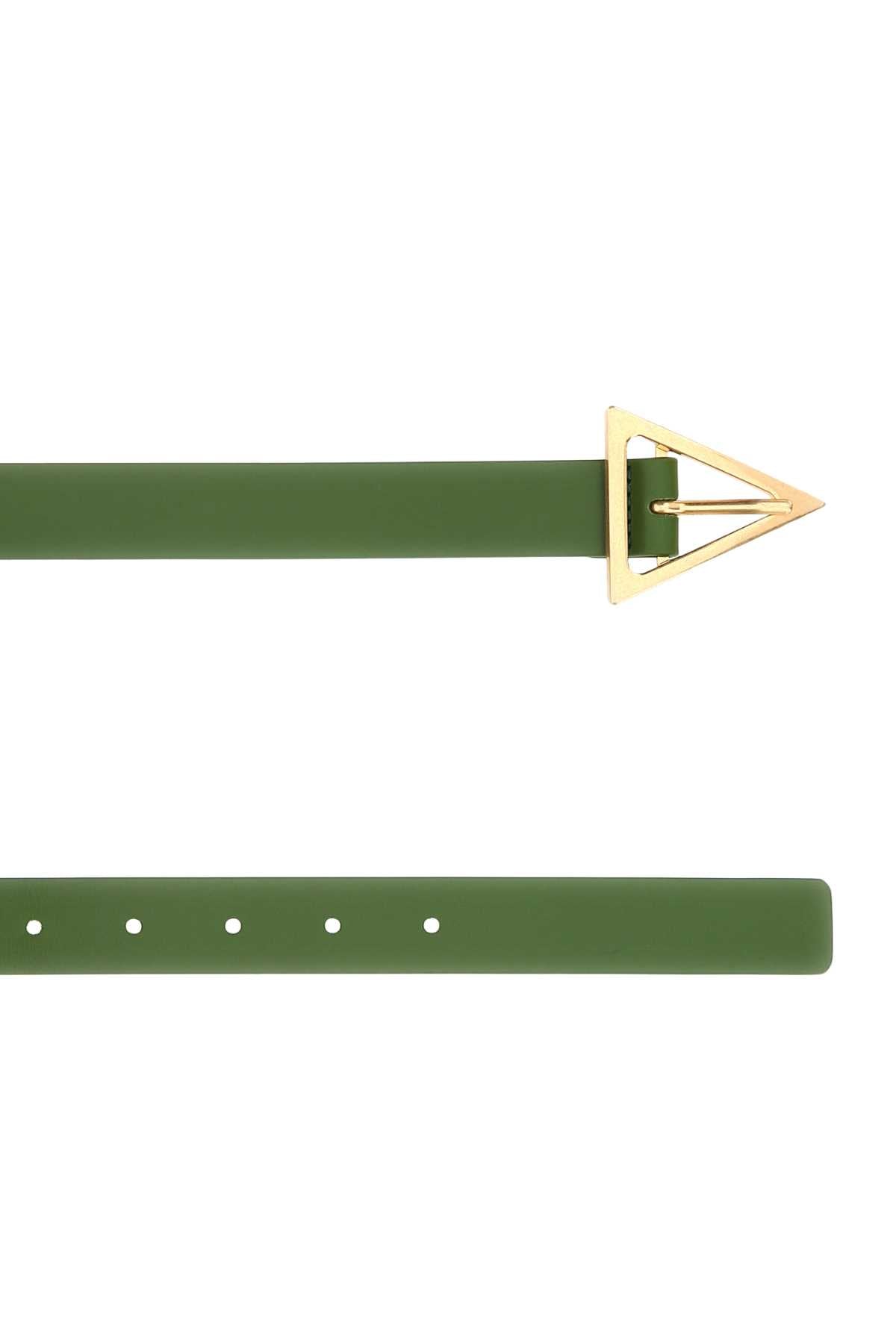 Bottega Veneta Women Army Green Leather Triangle Belt BOTTEGA VENETA