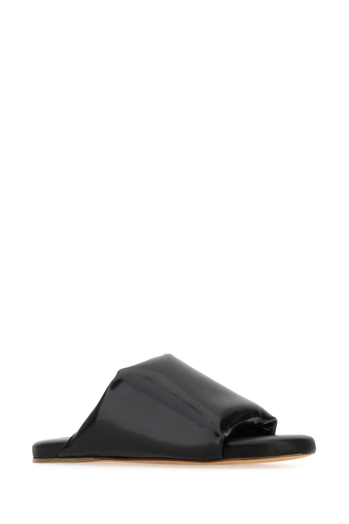 Bottega Veneta Women Black Nappa Leather Cushion Sandals BOTTEGA VENETA