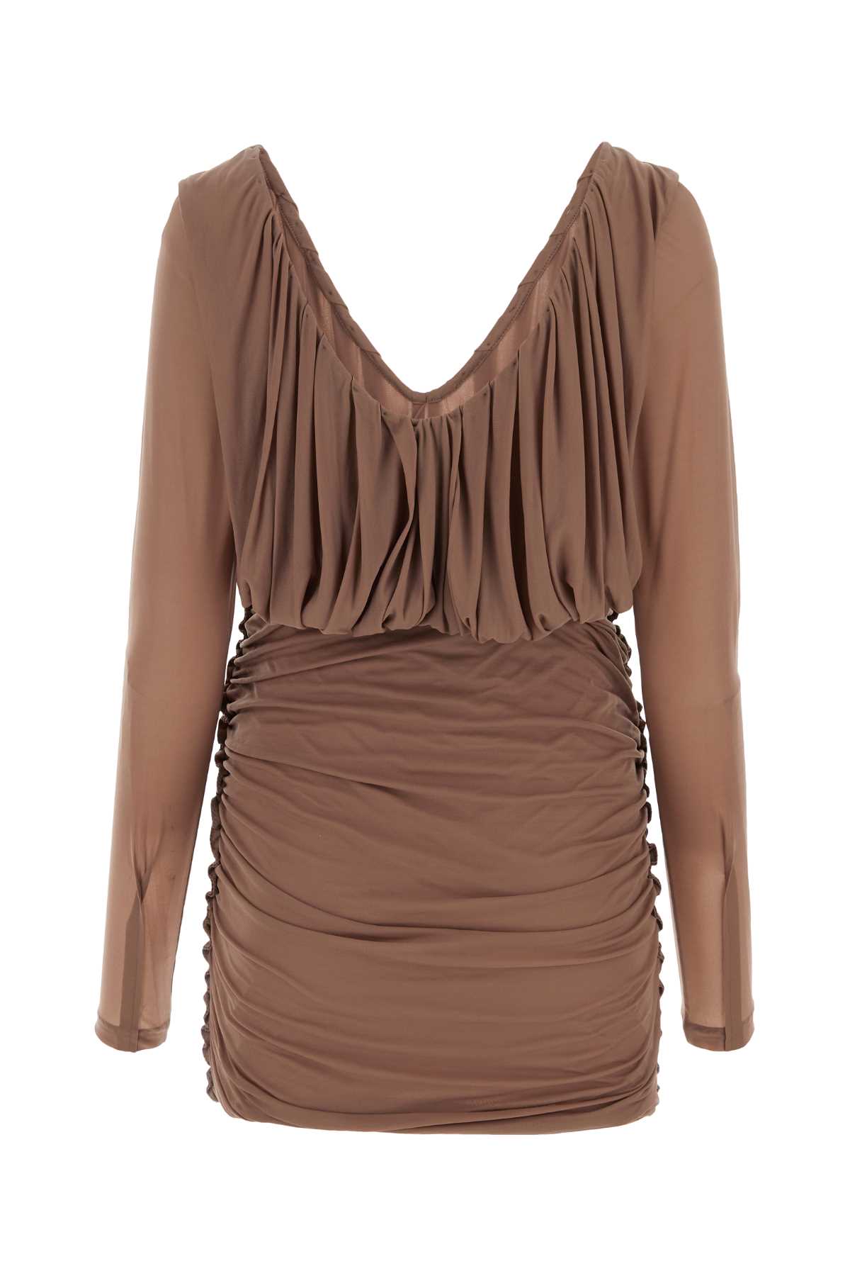 Saint Laurent Women Biscuit Jersey Mini Dress SAINT LAURENT