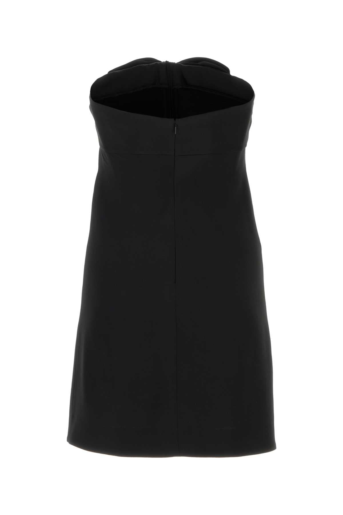 Saint Laurent Women Black Satin Mini Dress SAINT LAURENT