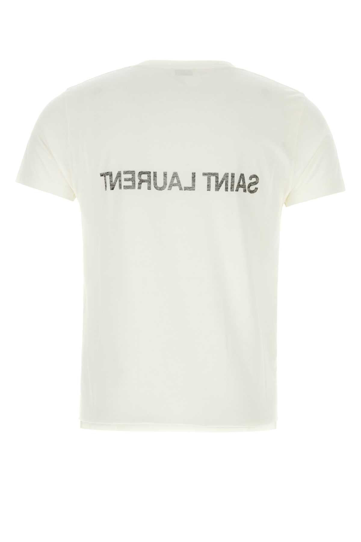 Saint Laurent Men White Cotton T-Shirt SAINT LAURENT