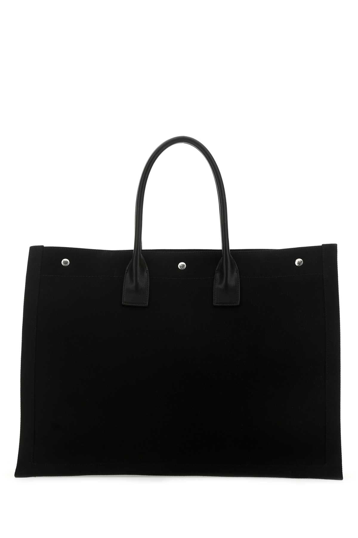 Saint Laurent Men Black Canvas Large Rive Gauche Shopping Bag SAINT LAURENT