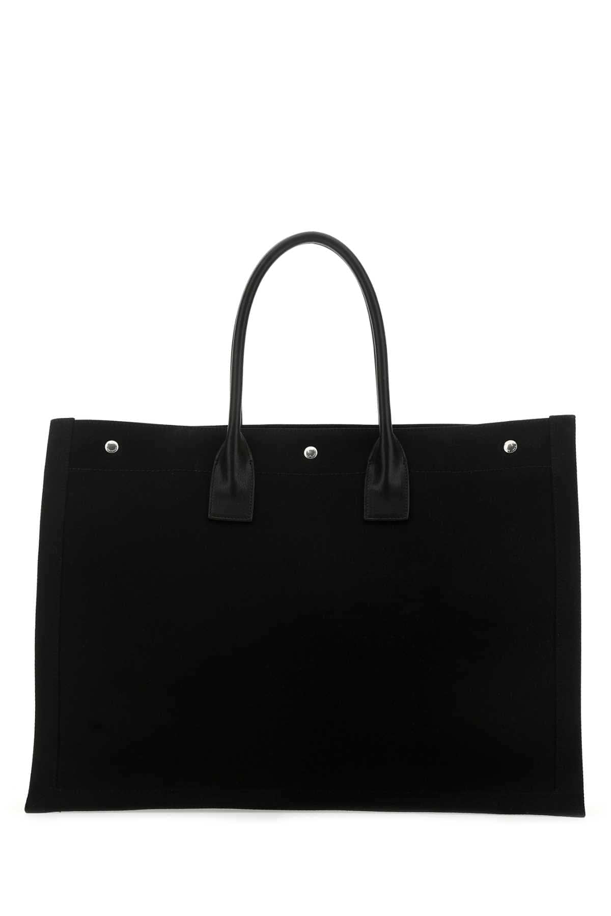 Saint Laurent Men Black Canvas Large Rive Gauche Shopping Bag SAINT LAURENT