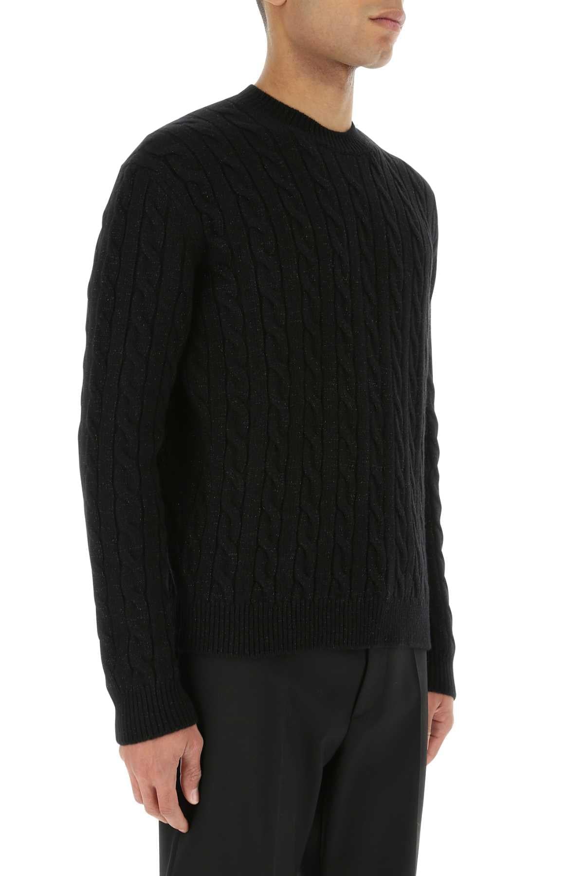 Prada Men Black Wool Blend Sweater PRADA