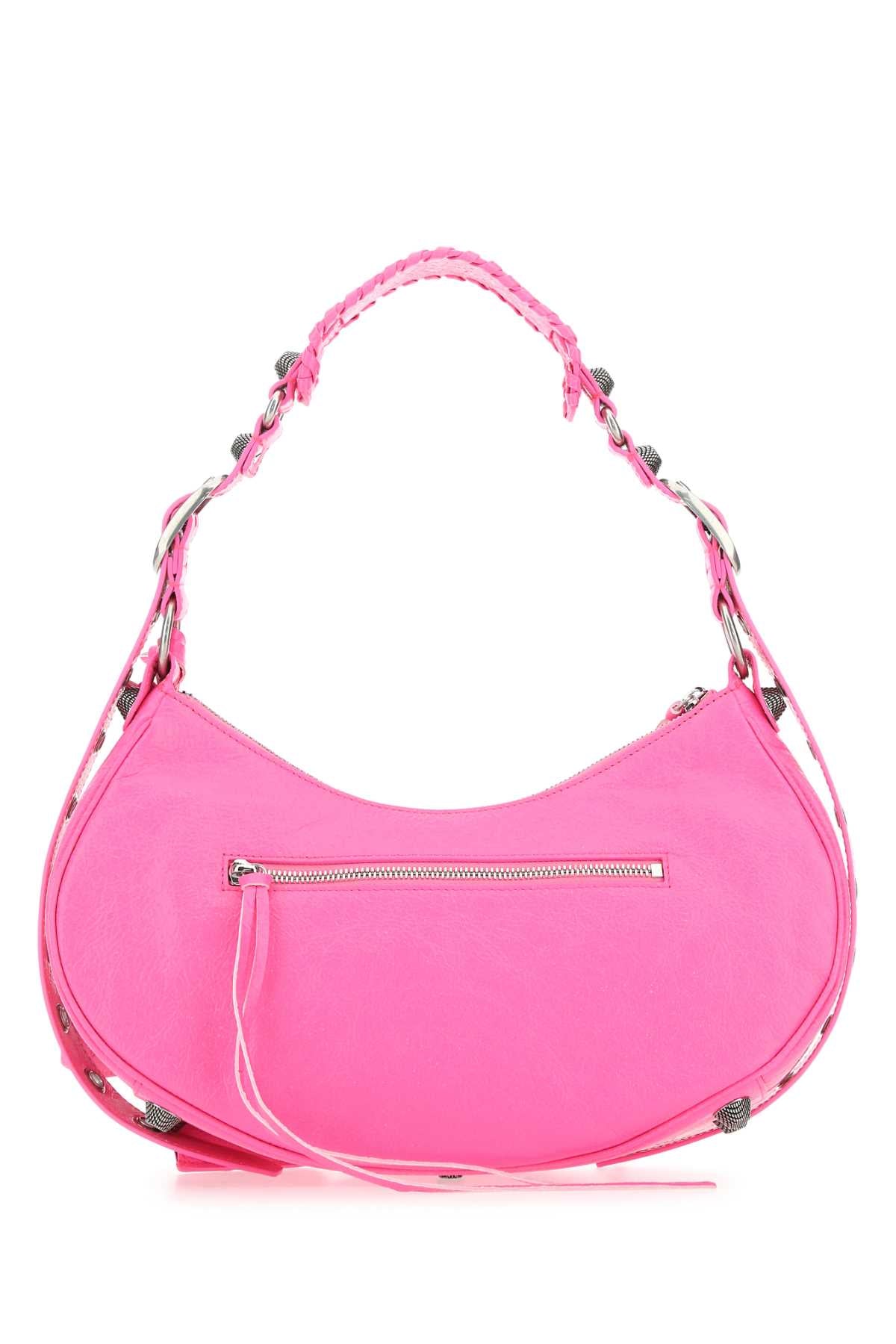 Balenciaga Women Fluo Pink Nappa Leather Le Cagole S Shoulder Bag BALENCIAGA