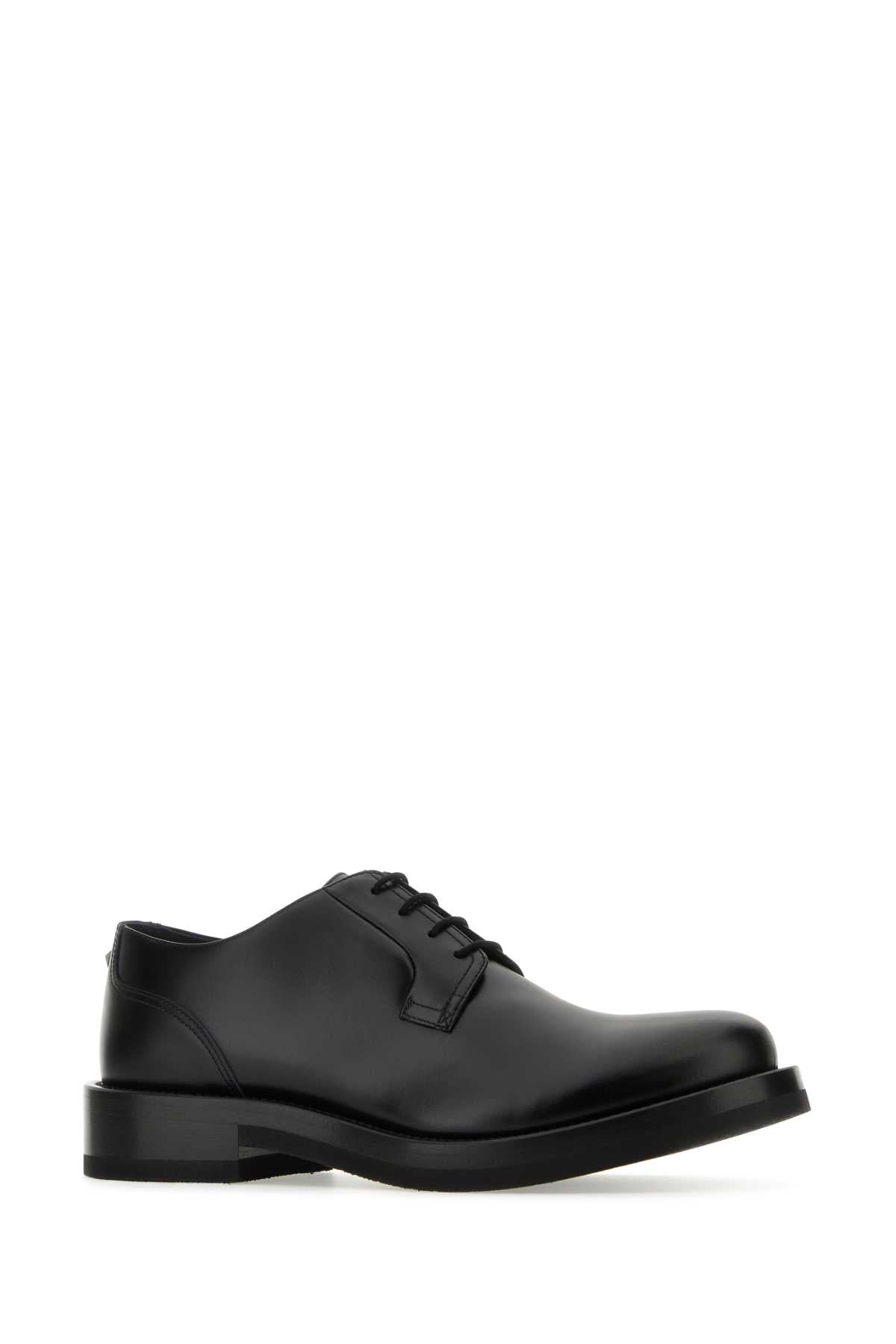Valentino Garavani Men Black Leather Lace-Up Shoes VALENTINO GARAVANI