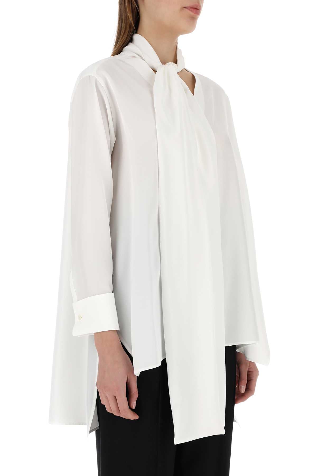 Loewe Women Ivory Crepe Oversize Blouse LOEWE