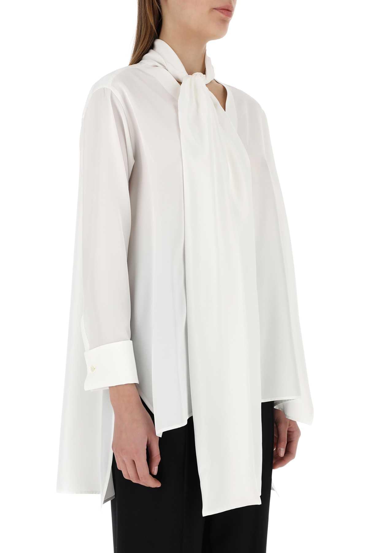 Loewe Women Ivory Crepe Oversize Blouse LOEWE