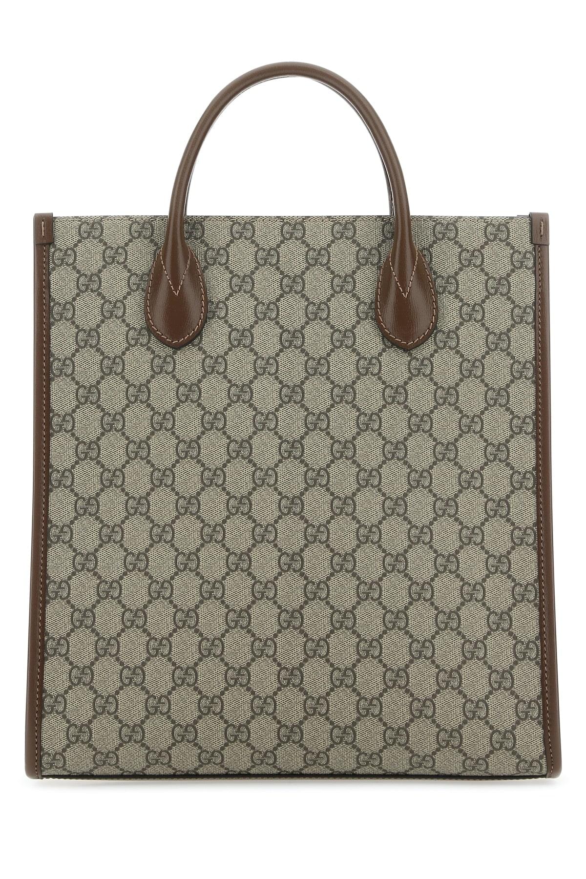 Gucci Men Gg Supreme Fabric And Leather Handbag GUCCI