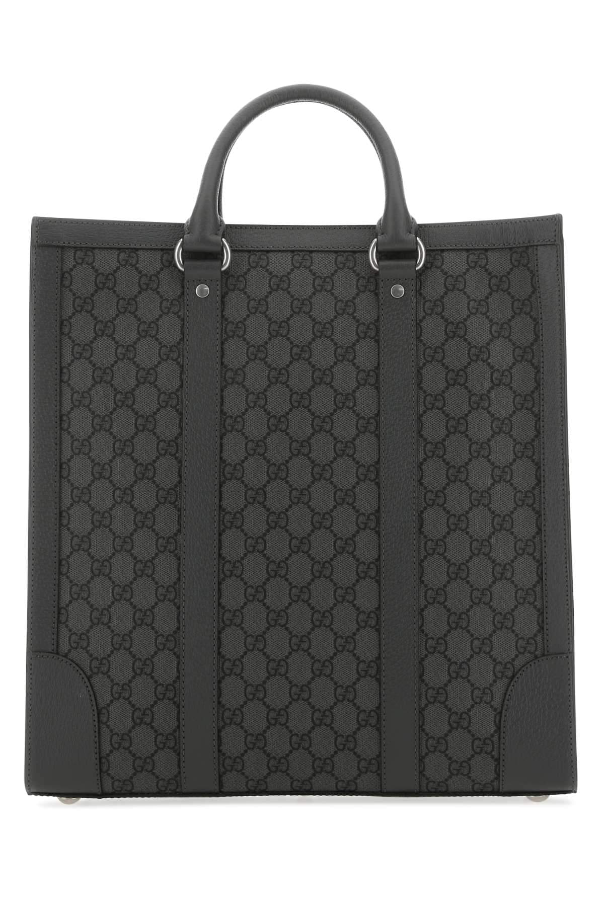 Gucci Men Gg Supreme Fabric And Leather Ophidia Shopping Bag GUCCI