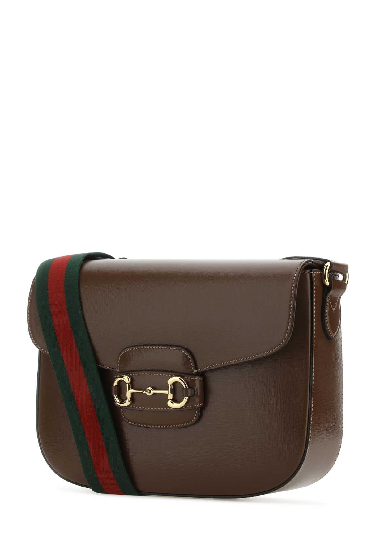 Gucci Men Brown Leather 1955 Horsebit Shoulder Bag GUCCI