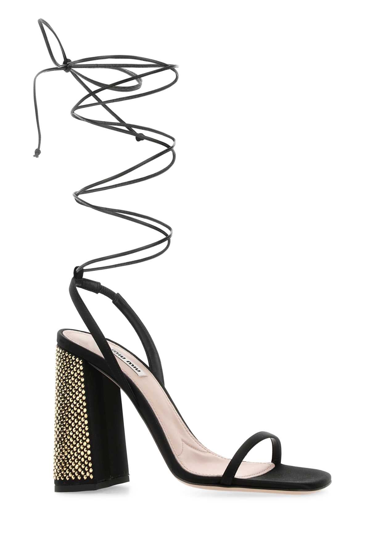 Miu Miu Women Black Satin Sandals MIU MIU