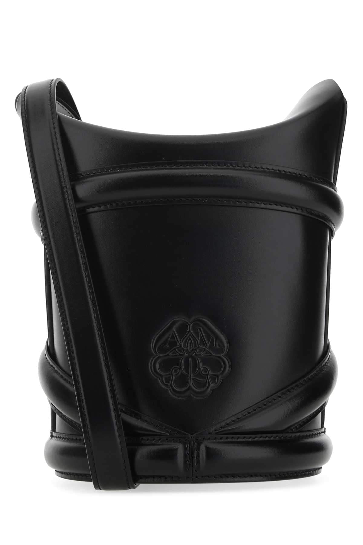 Alexander Mcqueen Women Black Leather The Curve Bucket Bag ALEXANDER MCQUEEN