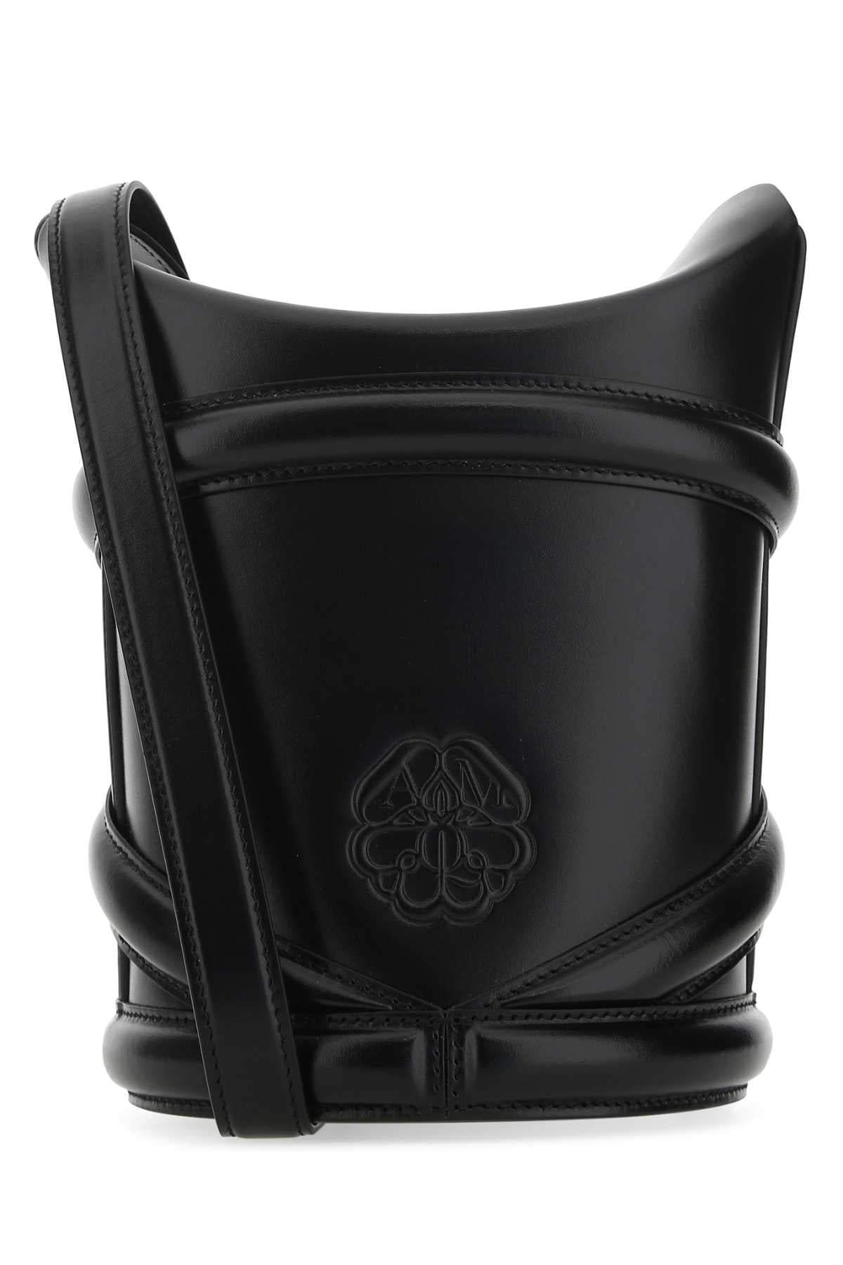 Alexander Mcqueen Women Black Leather The Curve Bucket Bag ALEXANDER MCQUEEN