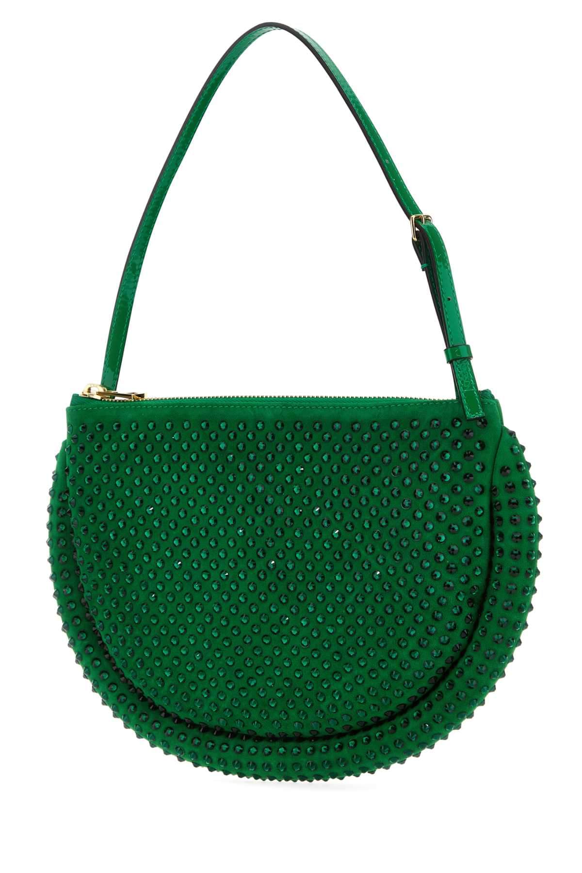 Jw Anderson Women Green Suede Bumper-Moon Shoulder Bag J.W. ANDERSON