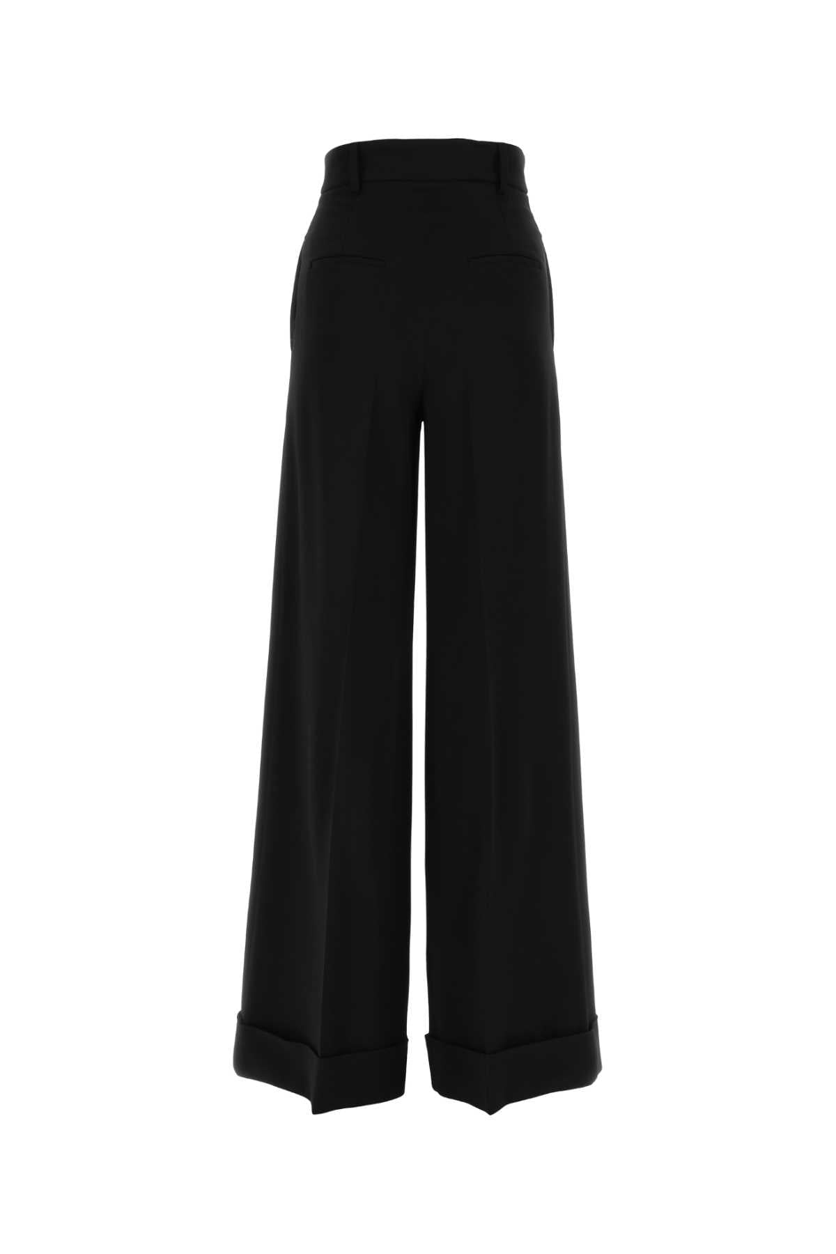Moschino Women Black Crepe Wide-Leg Pant MOSCHINO