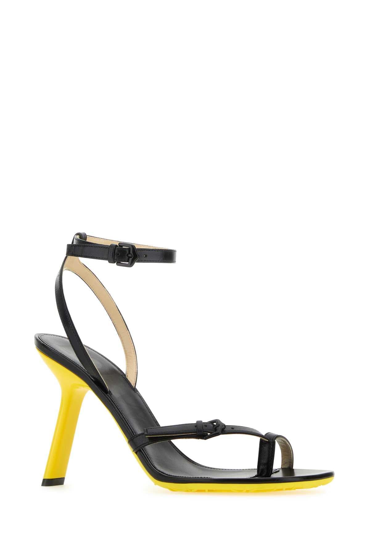 Loewe Women Black Leather Petal Sandals LOEWE