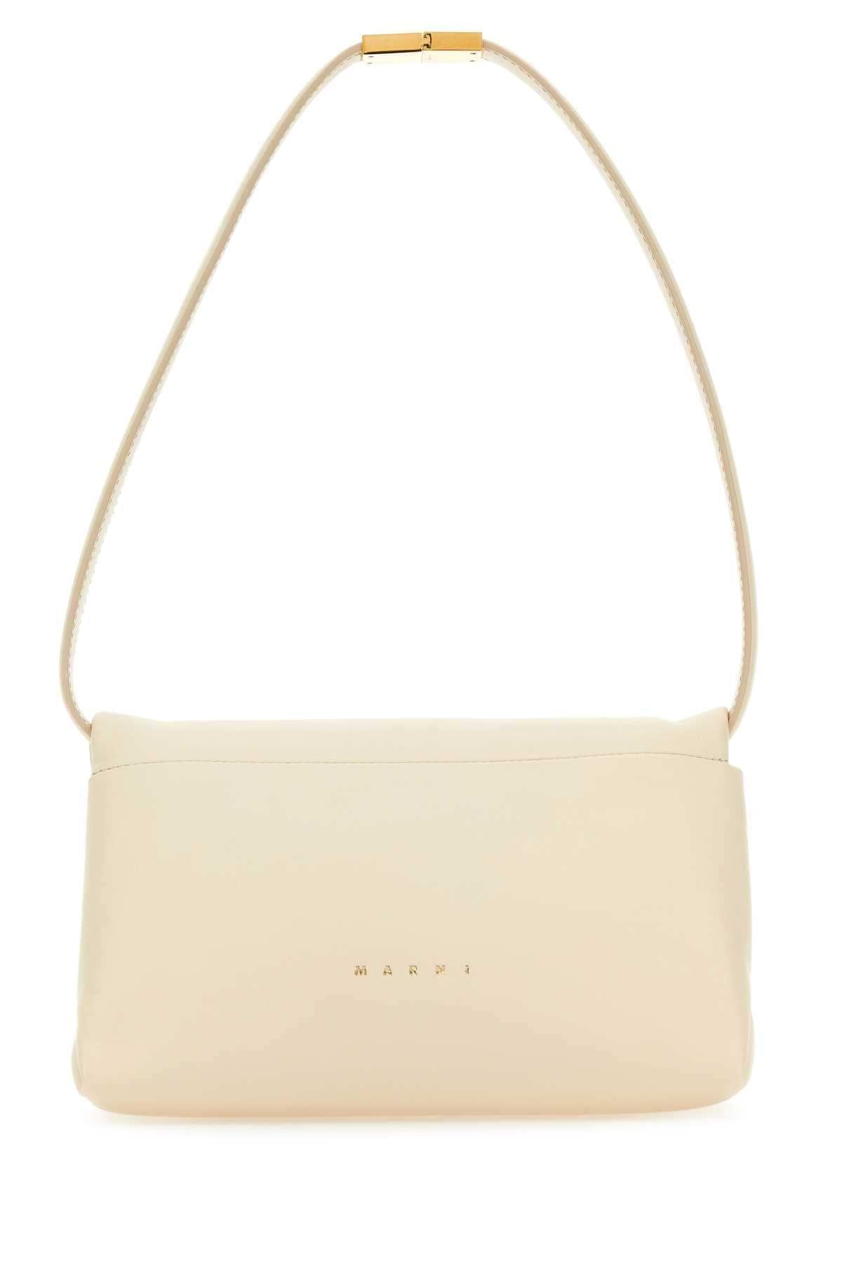 Marni Women Ivory Leather Prisma Shoulder Bag MARNI