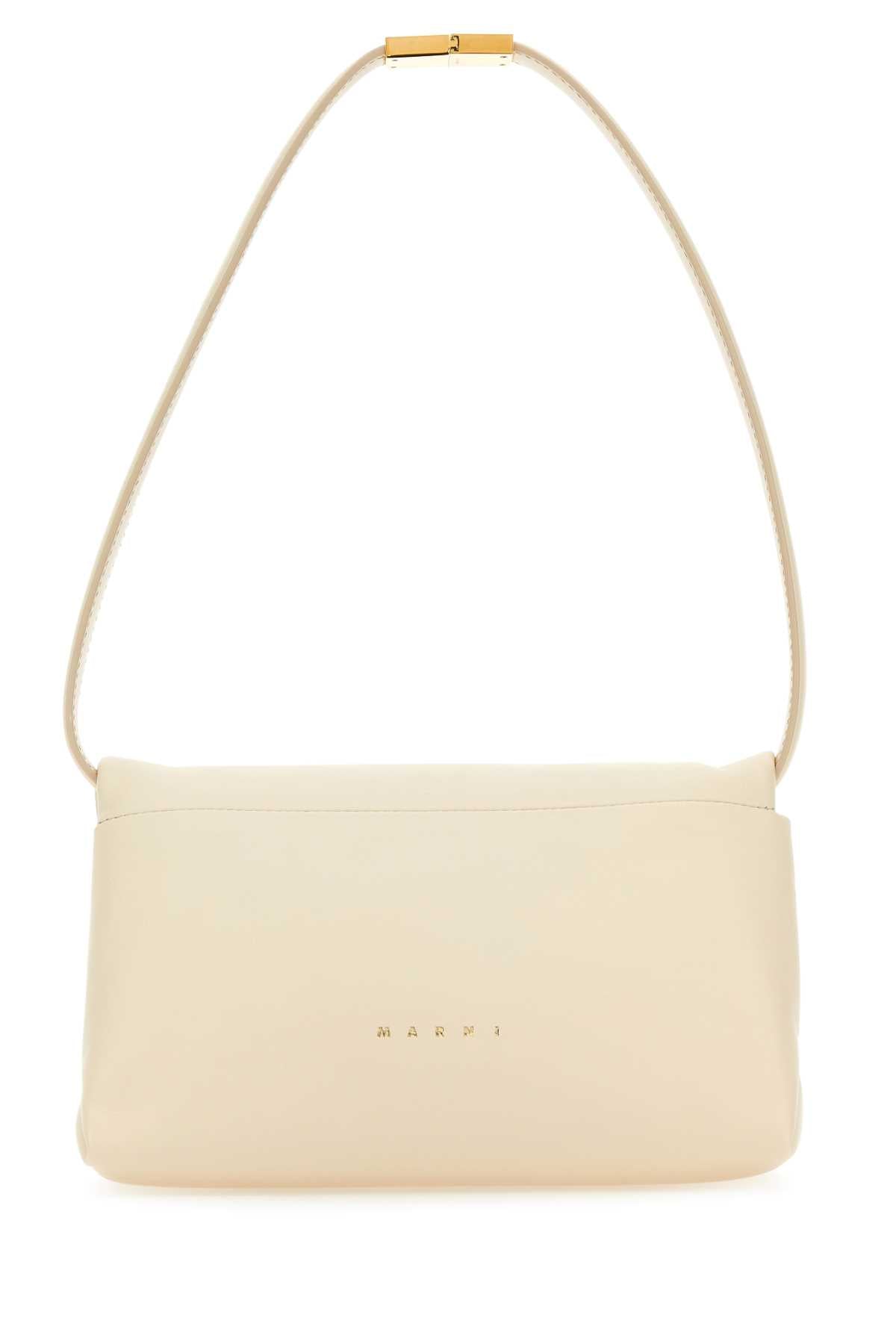 Marni Women Ivory Leather Prisma Shoulder Bag MARNI