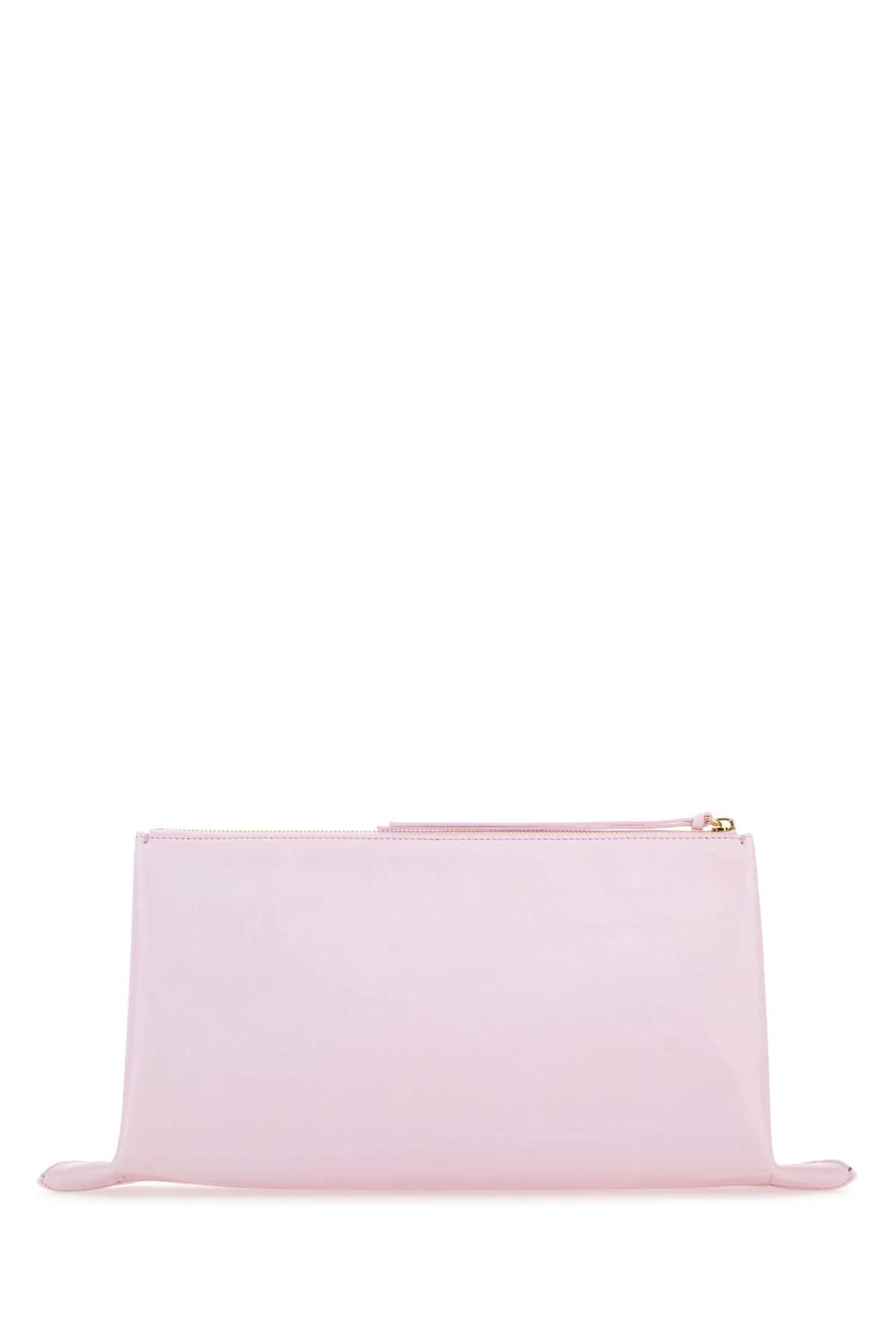 Jil Sander Women Pastel Pink Leather Medium Clutch JIL SANDER