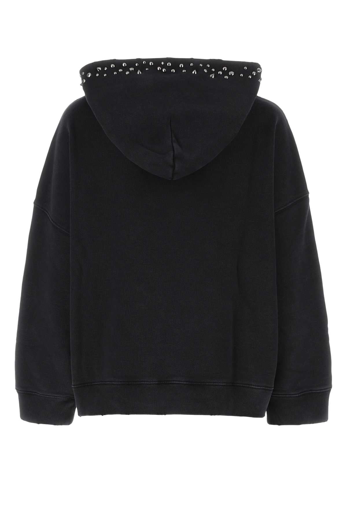 Versace Women Black Cotton Oversize Sweatshirt VERSACE