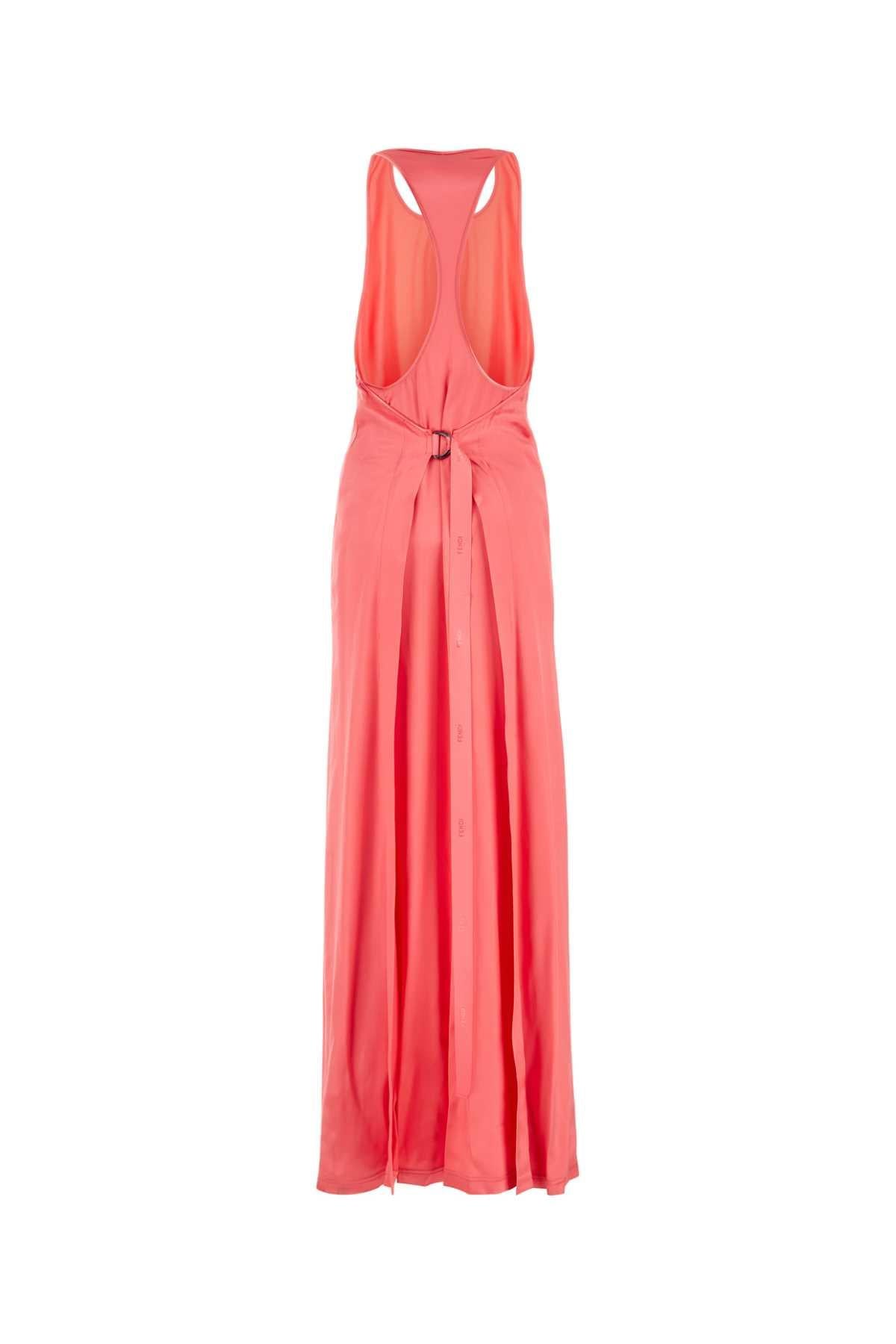 Fendi Women Pink Satin Long Dress FENDI