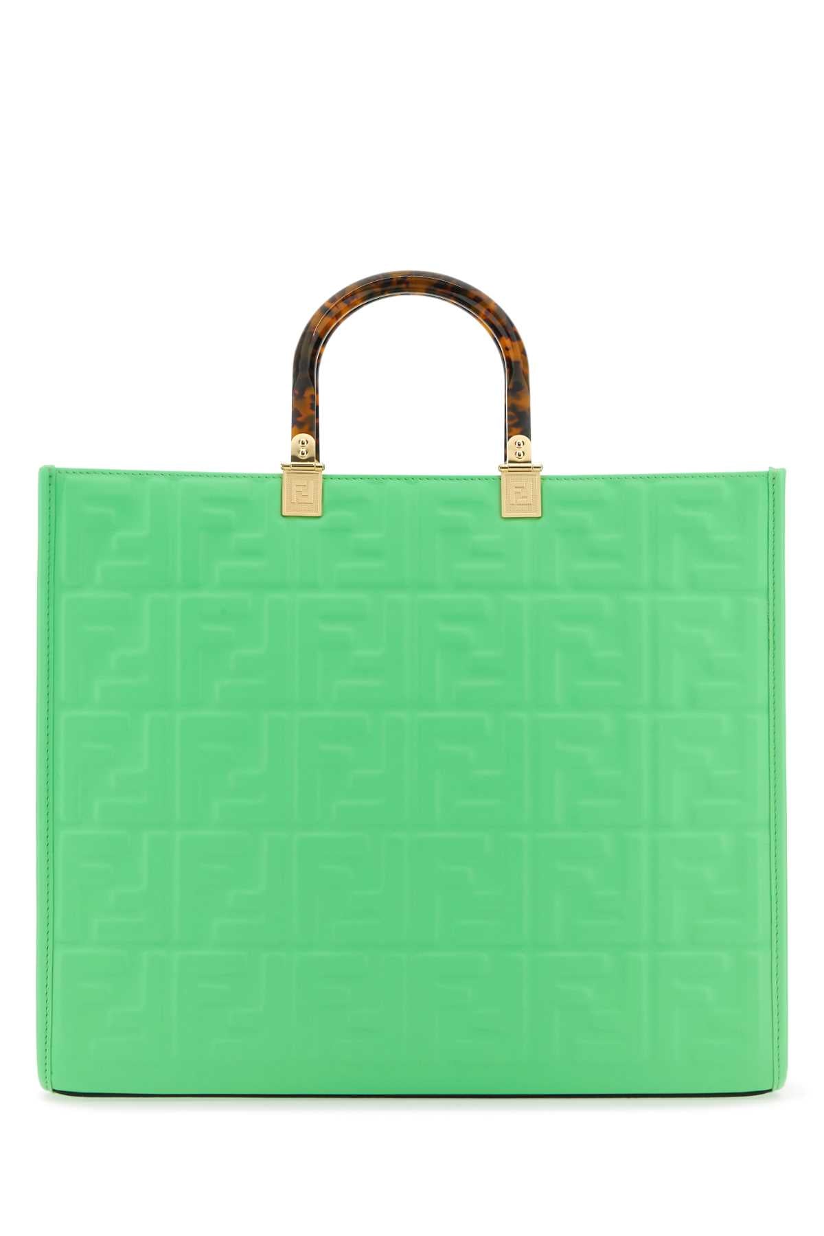 Fendi Women Green Leather Medium Sunshine Shopping Bag FENDI