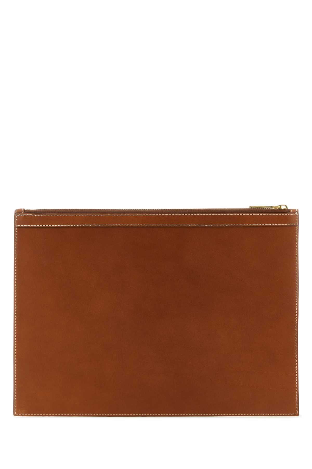 Thom Browne Men Brown Leather Document Case THOM BROWNE