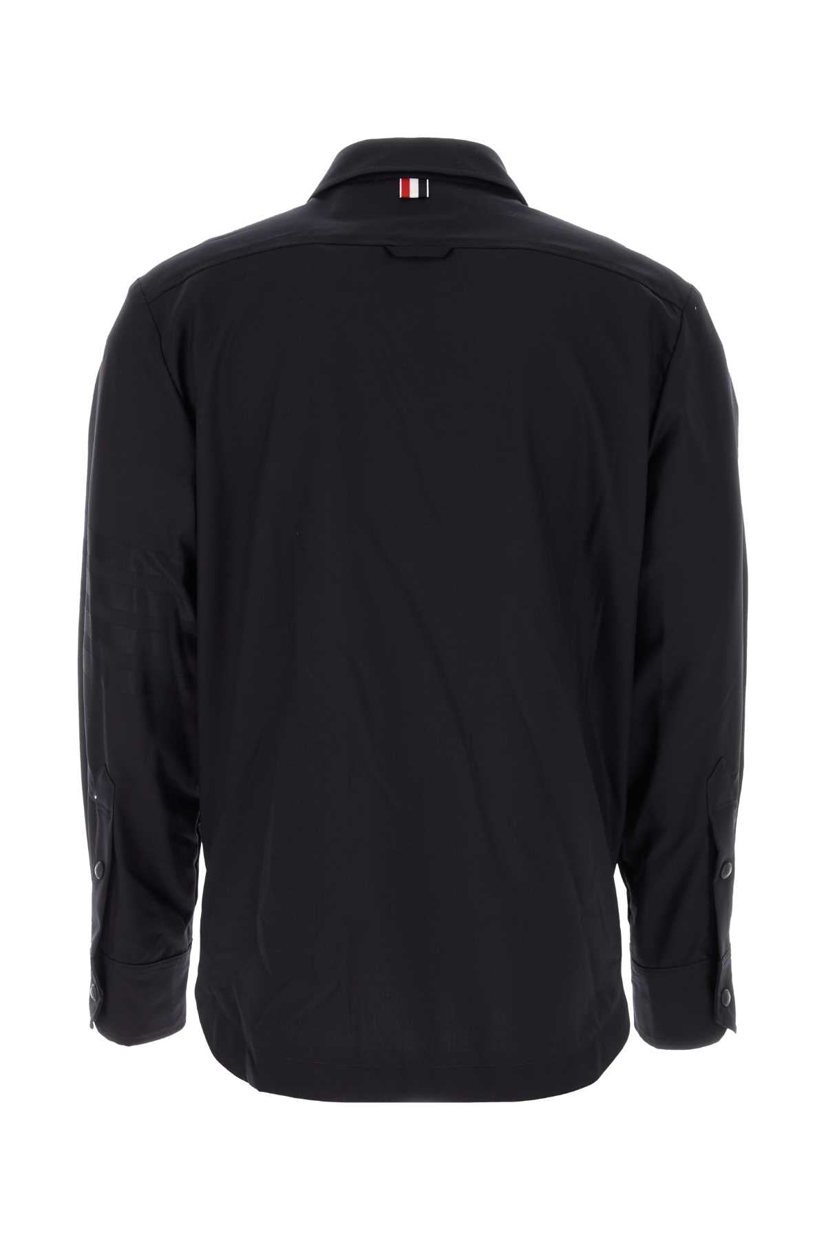 Thom Browne Men Midnight Blue Wool Shirt THOM BROWNE