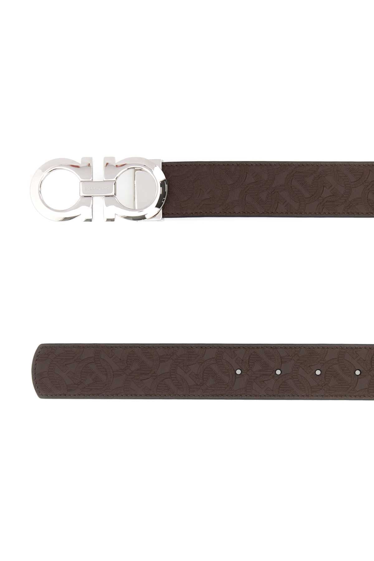 Salvatore Ferragamo Men Brown Leather Reversible Belt FERRAGAMO
