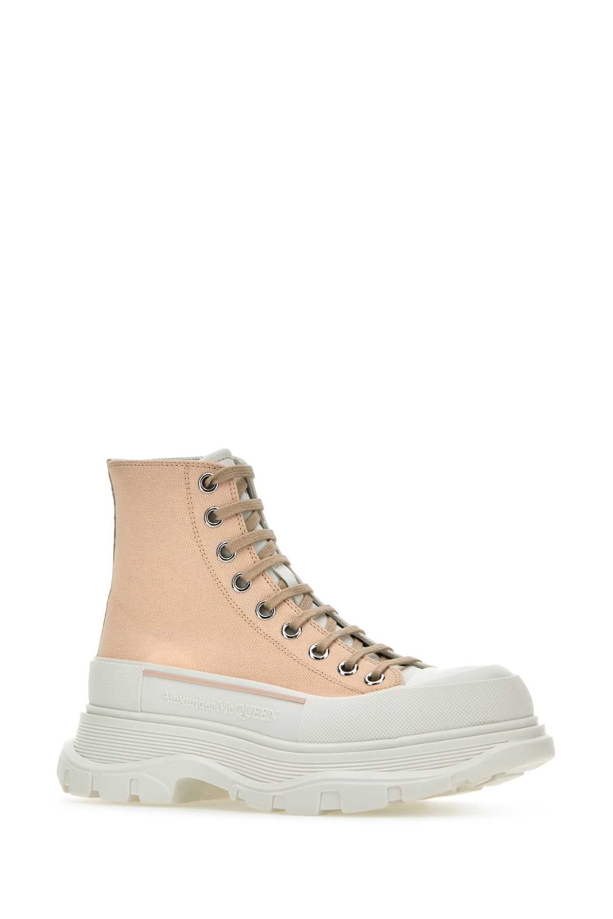 Alexander Mcqueen Women Skin Pink Canvas Tread Slick Sneakers ALEXANDER MCQUEEN